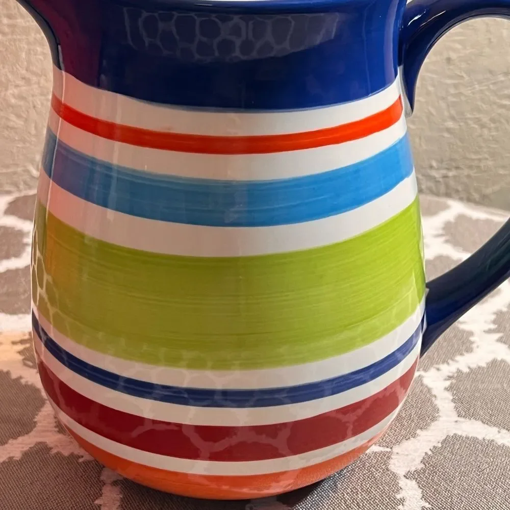 Tag Pitcher Vibrant Blue and Green Ceramic Bar Pitcher